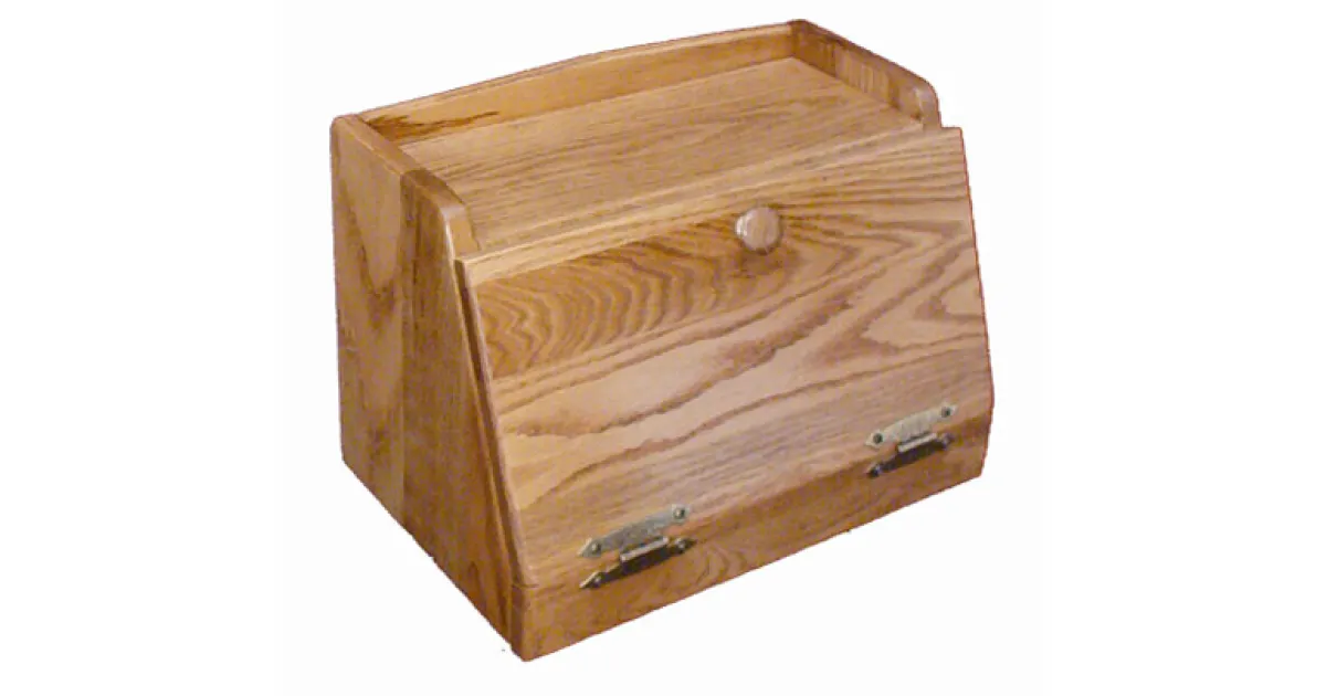 Plain Oak Bread Box Amish Furniture Factory
